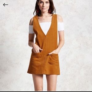 Corduroy Pinafore Retro Mustard Yellow Jumper Size Medium